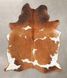 Brown and White Cowhide Rug #B2278