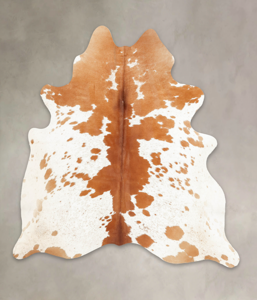 Brown and White Cowhide Rug #B2279