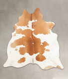 Brown and White Cowhide Rug #B2303
