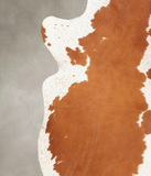 Brown and White Cowhide Rug #B2304