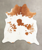 Brown and White Cowhide Rug #B2312