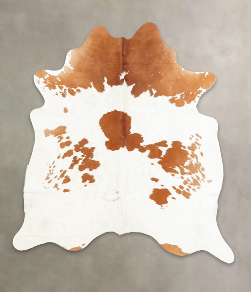 Brown and White Cowhide Rug #B2312