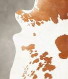 Brown and White Cowhide Rug #B2312