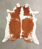 Brown and White Cowhide Rug #B2313