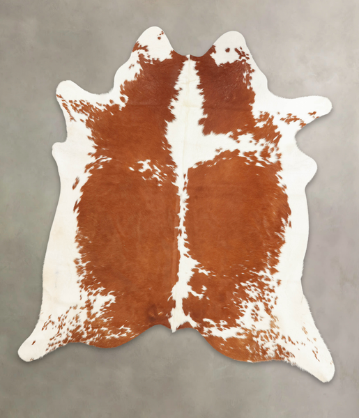 Brown and White Cowhide Rug #B2313
