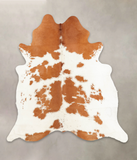 Brown and White Cowhide Rug #B2314