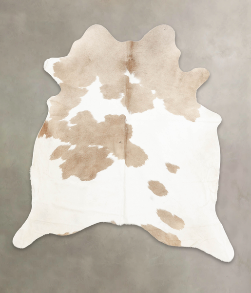 Beige and White Cowhide Rug #B2319