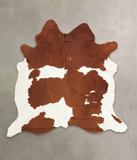 Brown and White Cowhide Rug #B2350