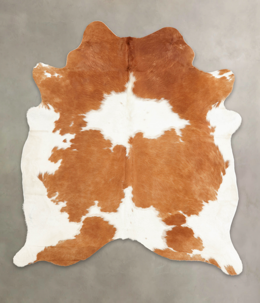 Brown and White Cowhide Rug #B2354