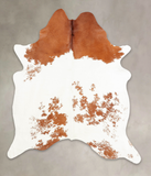 Brown and White Cowhide Rug #B2389
