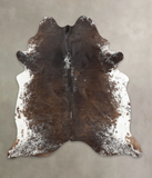 Salt and Pepper Brown Cowhide Rug #B2394