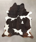 Chocolate and White Cowhide Rug #B2397