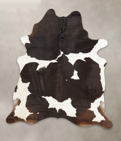 Chocolate and White Cowhide Rug #B2397