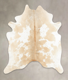 Beige and White Cowhide Rug #B2403
