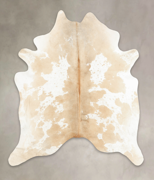Beige and White Cowhide Rug #B2403