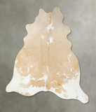 Beige and White Cowhide Rug #B24198