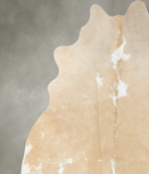 Beige and White Cowhide Rug #B24198