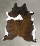Chocolate and White Cowhide Rug #B24231