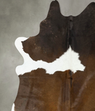Chocolate and White Cowhide Rug #B24231