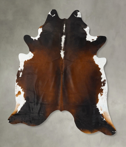Chocolate and White Cowhide Rug #B24266