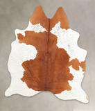 Brown and White Cowhide Rug #B2427