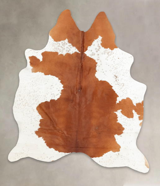 Brown and White Cowhide Rug #B2427