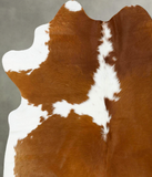 Brown and White Cowhide Rug #B24272