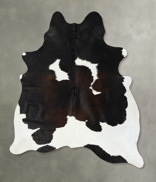 Chocolate and White Cowhide Rug #B24294