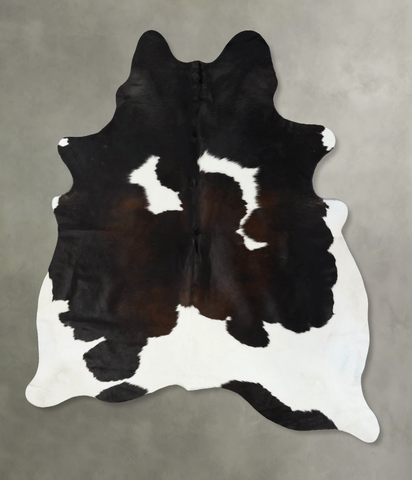 Chocolate and White Cowhide Rug #B24294