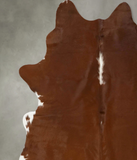 Brown and White Regular Cowhide Rug #B24301