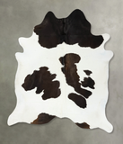 Chocolate and White Cowhide Rug #B24368