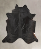 Solid Black Cowhide Rug #B2448