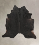 Solid Black Cowhide Rug #B2453