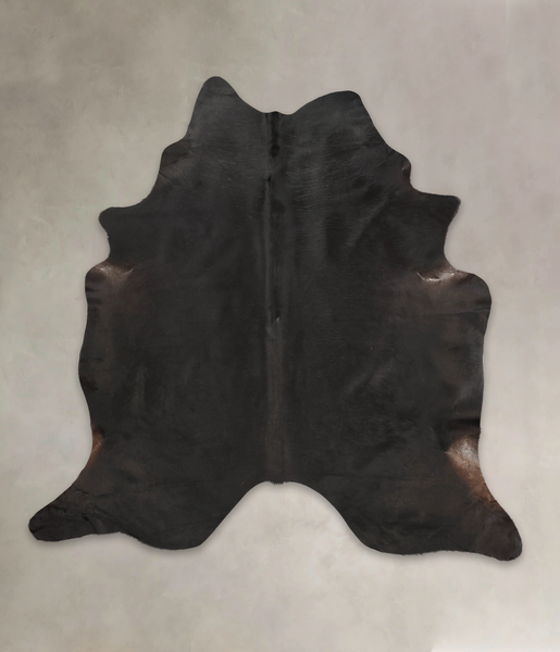 Solid Black Cowhide Rug #B2453