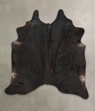Solid Black Cowhide Rug #B2454