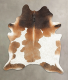 Chocolate and White Cowhide Rug #B2458