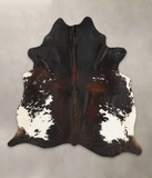 Chocolate and White Cowhide Rug #B2465