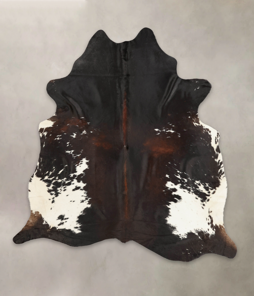 Chocolate and White Cowhide Rug #B2465