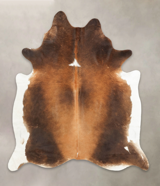 Chocolate and White Cowhide Rug #B2467