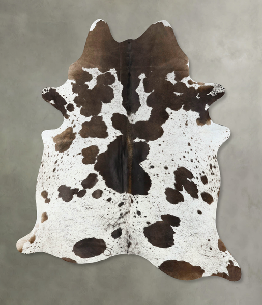 Chocolate and White Cowhide Rug #B24686
