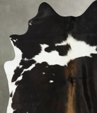 Chocolate and White Cowhide Rug #B24690