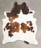 Chocolate and White Cowhide Rug #B2484