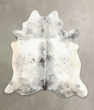 Salt and Pepper Black Cowhide Rug #B2497