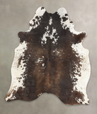 Chocolate and White Cowhide Rug #B2506