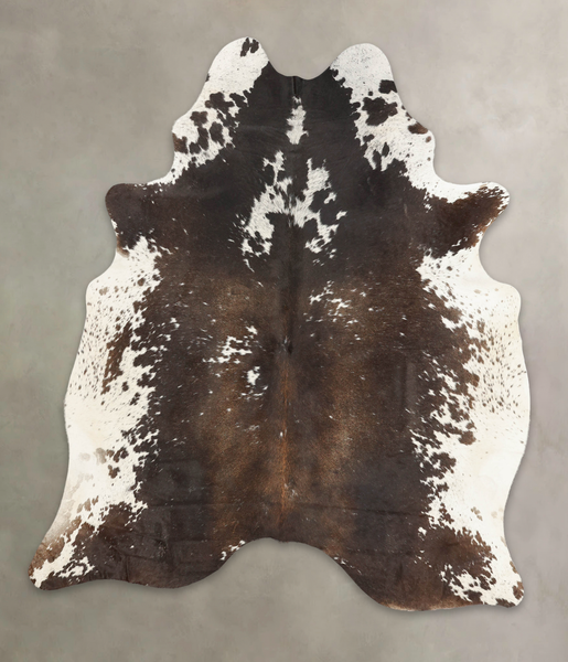 Chocolate and White Cowhide Rug #B2506