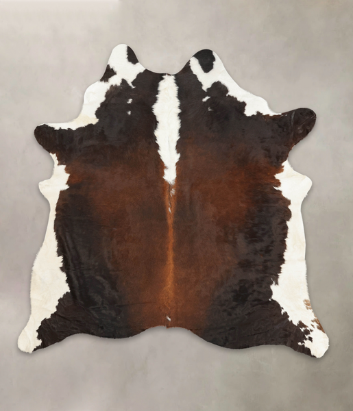 Chocolate and White Cowhide Rug #B2507
