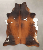 Chocolate and White Cowhide Rug #B2508