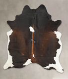 Chocolate and White Cowhide Rug #B2512