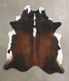 Chocolate and White Cowhide Rug #B2513