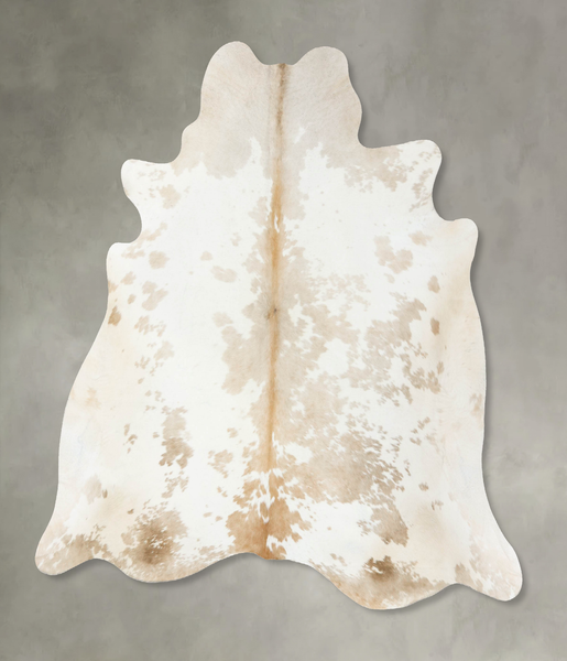 Beige and White Cowhide Rug #B25154